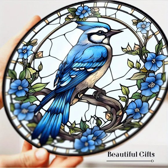 Large Blue Jay Acrylic Suncatcher - Picture 3 of 3